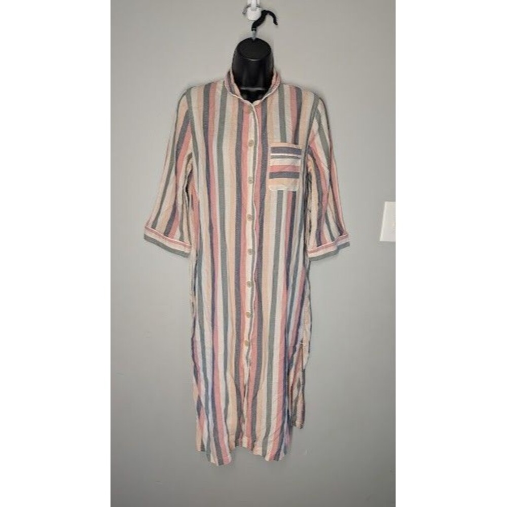 Madewell Maxi Striped Button Down Shirt Dress With Side Splits Size XS